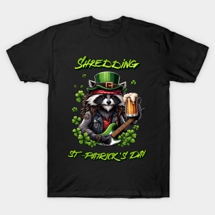 St-Patrick's Day cool Racoon shredder design T-Shirt